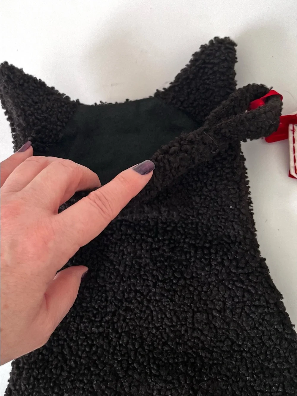 Black Cat Shaped Christmas Stocking Plush Fuzzy Santa I’ve Been A Good Cat Lined